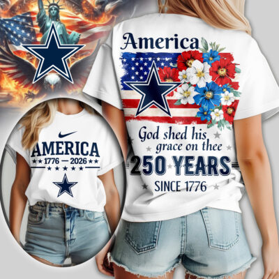 Dallas Cowboys | Premium NFL America God Shed His Grace On Thee Women Shirt