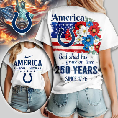 Indianapolis Colts | Premium NFL America God Shed His Grace On Thee Women Shirt
