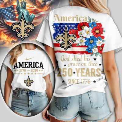 New Orleans Saints | Premium NFL America God Shed His Grace On Thee Women Shirt