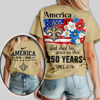 New Orleans Saints | Premium NFL America God Shed His Grace On Thee Women Shirt