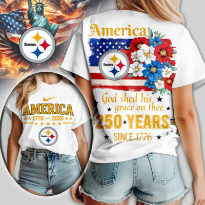 Pittsburgh Steelers | Premium NFL America God Shed His Grace On Thee Women Shirt