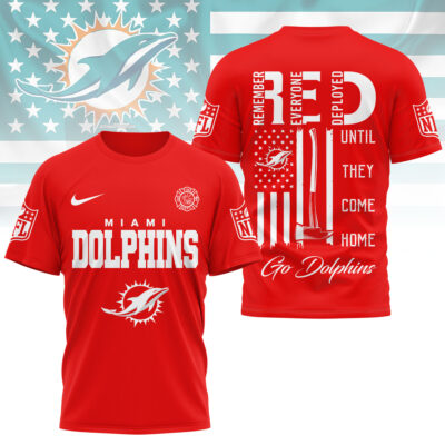 Miami Dolphins | Premium NFL Red Friday Firefighter 3D Shirt