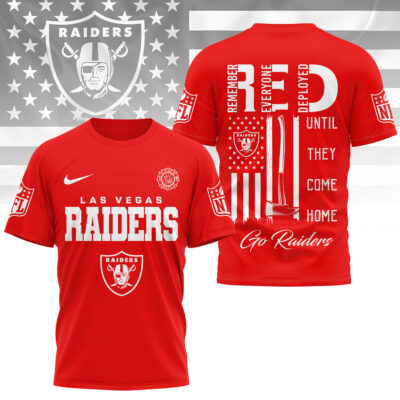 Las Vegas Raiders | Premium NFL Red Friday Firefighter 3D Shirt