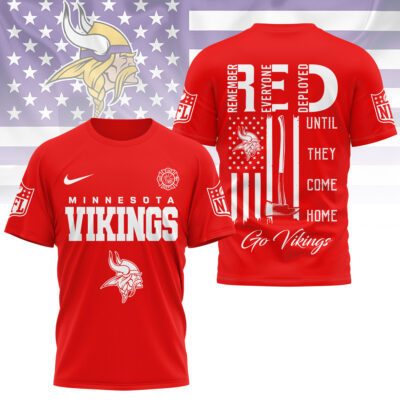 Minnesota Vikings | Premium NFL Red Friday Firefighter 3D Shirt