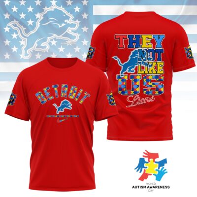 Detroit Lions | Premium NFL Autism Awareness Month 3D Shirt