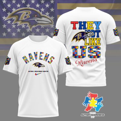 Baltimore Ravens | Premium NFL Autism Awareness Month 3D Shirt
