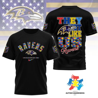 Baltimore Ravens | Premium NFL Autism Awareness Month 3D Shirt