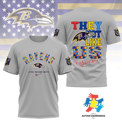 Baltimore Ravens | Premium NFL Autism Awareness Month 3D Shirt