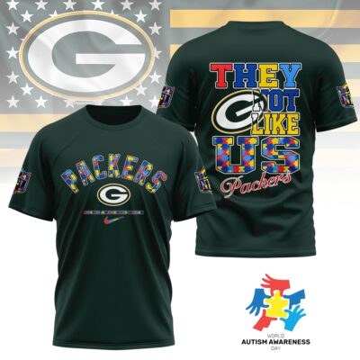 Green Bay Packers | Premium NFL Autism Awareness Month 3D Shirt