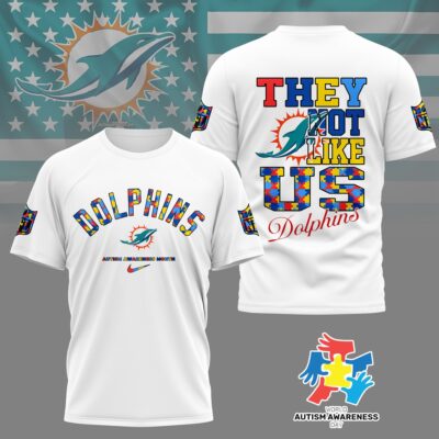 Miami Dolphins | Premium NFL Autism Awareness Month 3D Shirt