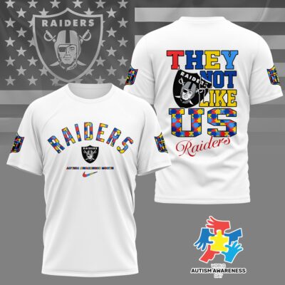Las Vegas Raiders | Premium NFL Autism Awareness Month 3D Shirt