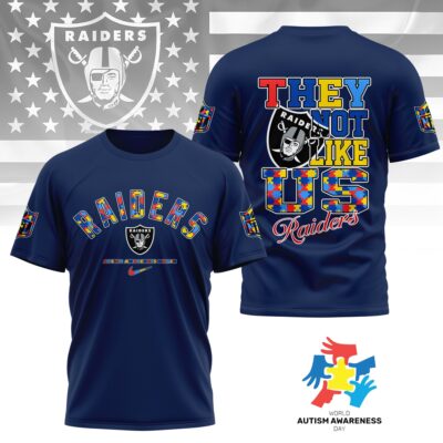 Las Vegas Raiders | Premium NFL Autism Awareness Month 3D Shirt