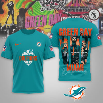 Miami Dolphins | Premium NFL Premium NFL Green Day X Super Bowl LX Special Edition 3D Shirt - Blue, 3XL