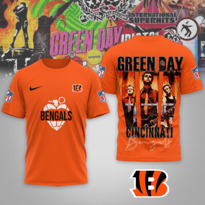 Cincinnati Bengals | Premium NFL Premium NFL Green Day X Super Bowl LX Special Edition 3D Shirt - Orange, 5XL