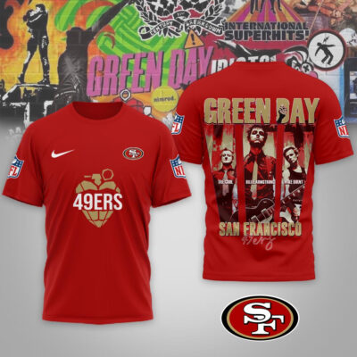 San Francisco 49ers | Premium NFL Premium NFL Green Day X Super Bowl LX Special Edition 3D Shirt - Red, L