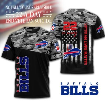 Buffalo Bills | Premium NFL Veteran Suicide Awareness 3D Shirt