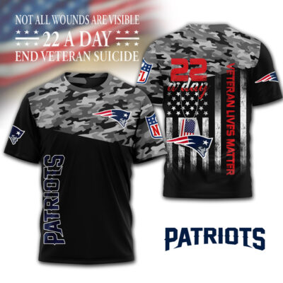 New England Patriots | Premium NFL Veteran Suicide Awareness 3D Shirt