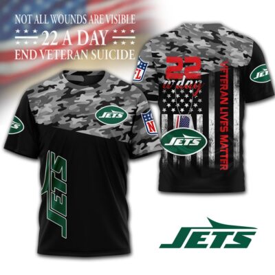 New York Jets | Premium NFL Veteran Suicide Awareness 3D Shirt