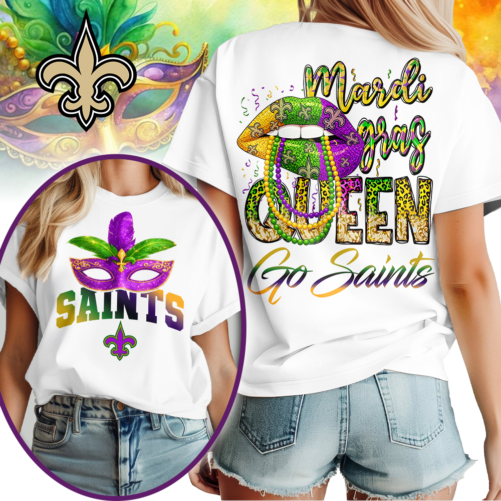 New Orleans Saints | Premium NFL Mardi Gras Queen Women Shirt