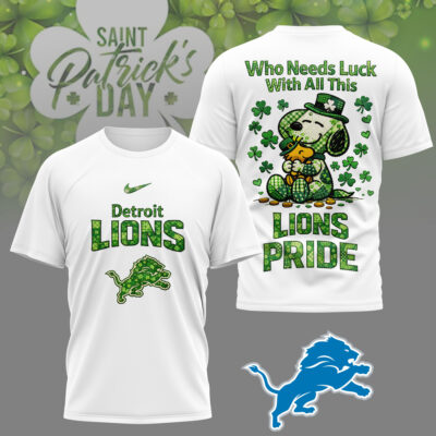 Detroit Lions | Premium NFL Snoopy Lucky 3D Shirt