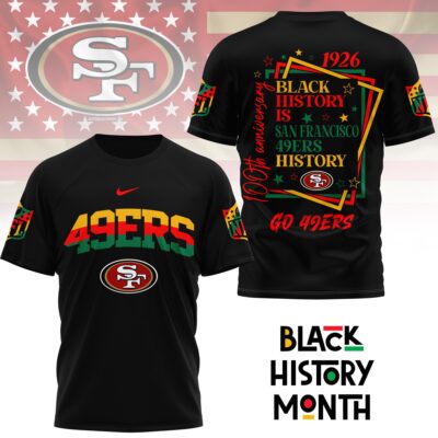 San Francisco 49ers | Premium NFL Black History Month 3D Shirt