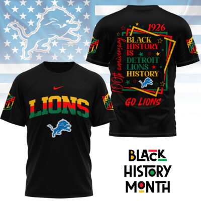 Detroit Lions | Premium NFL Black History Month 3D Shirt
