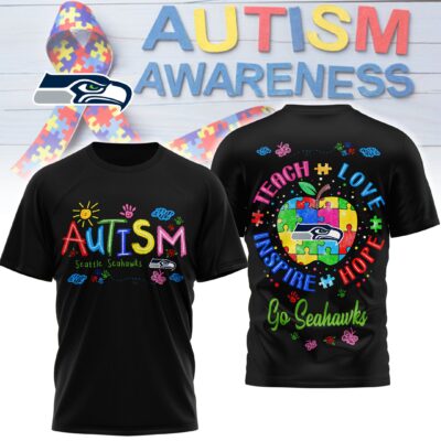 Seattle Seahawks | Premium NFL Autism Awareness Teacher 3D Shirt