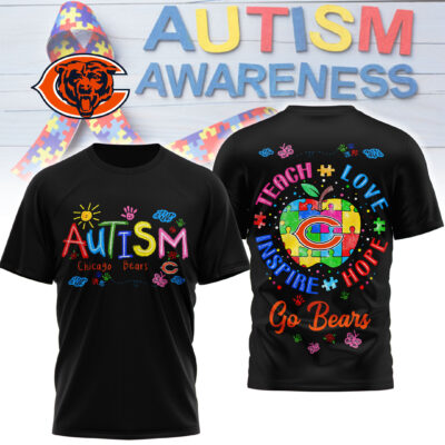 Chicago Bears | Premium NFL Autism Awareness Teacher 3D Shirt