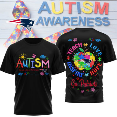 New England Patriots | Premium NFL Autism Awareness Teacher 3D Shirt