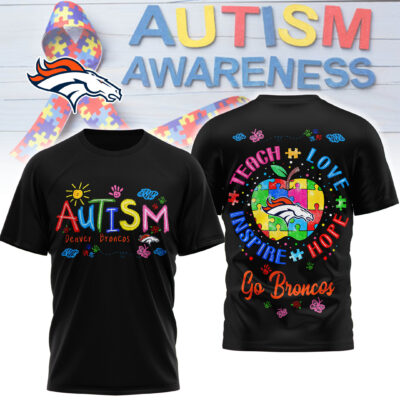 Denver Broncos | Premium NFL Autism Awareness Teacher 3D Shirt