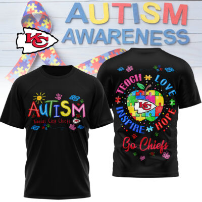 Kansas City Chiefs | Premium NFL Autism Awareness Teacher 3D Shirt