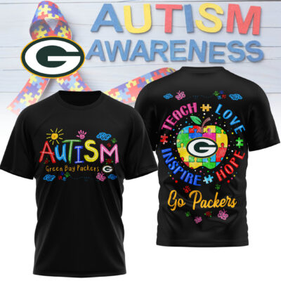 Green Bay Packers | Premium NFL Autism Awareness Teacher 3D Shirt