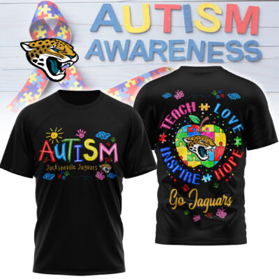 Jacksonville Jaguars | Premium NFL Autism Awareness Teacher 3D Shirt