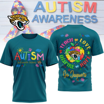 Jacksonville Jaguars | Premium NFL Autism Awareness Teacher 3D Shirt