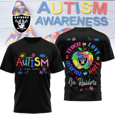 Las Vegas Raiders | Premium NFL Autism Awareness Teacher 3D Shirt
