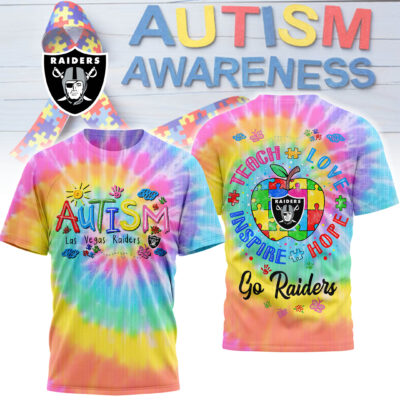 Las Vegas Raiders | Premium NFL Autism Awareness Teacher 3D Shirt
