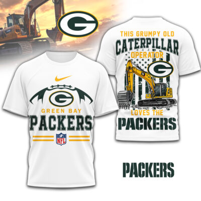 Green Bay Packers | Premium NFL Grumpy Old Caterpillar Operator Fan 3D Shirt