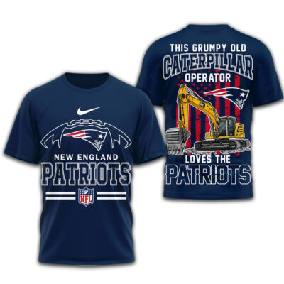 New England Patriots | Premium NFL Grumpy Old Caterpillar Operator Fan 3D Shirt