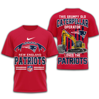 New England Patriots | Premium NFL Grumpy Old Caterpillar Operator Fan 3D Shirt