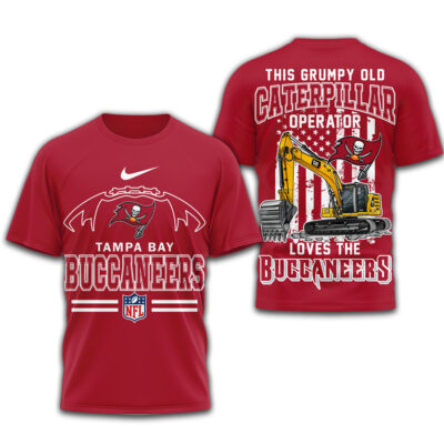 Tampa Bay Buccaneers | Premium NFL Grumpy Old Caterpillar Operator Fan 3D Shirt