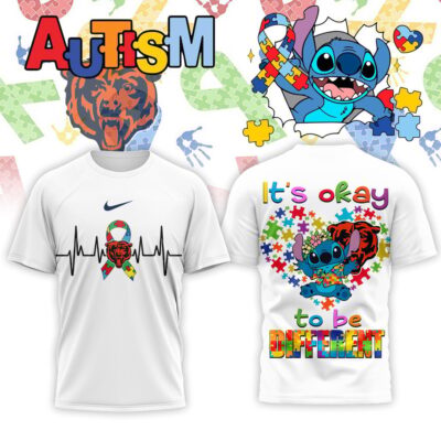 Chicago Bears | Premium NFL Stitch X Autism Awareness Fan 3D Shirt