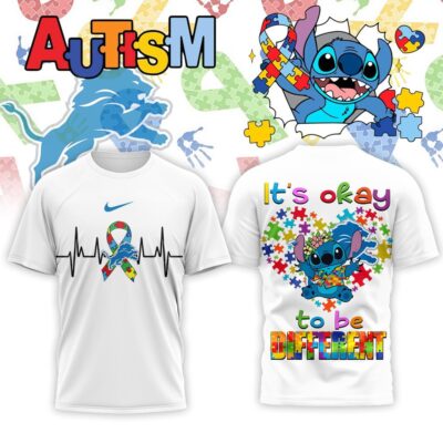 Detroit Lions | Premium NFL Stitch X Autism Awareness Fan 3D Shirt
