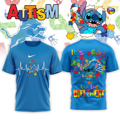Detroit Lions | Premium NFL Stitch X Autism Awareness Fan 3D Shirt