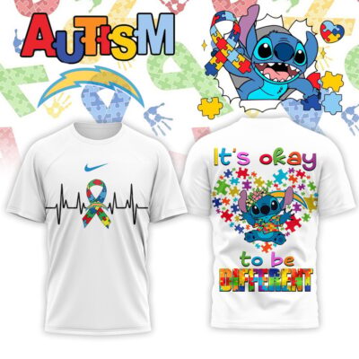 Los Angeles Chargers | Premium NFL Stitch X Autism Awareness Fan 3D Shirt