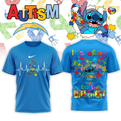 Los Angeles Chargers | Premium NFL Stitch X Autism Awareness Fan 3D Shirt
