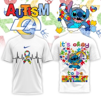 Los Angeles Rams | Premium NFL Stitch X Autism Awareness Fan 3D Shirt
