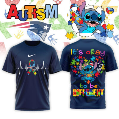 New England Patriots | Premium NFL Stitch X Autism Awareness Fan 3D Shirt