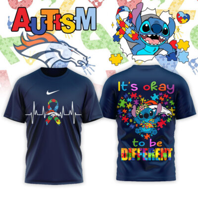 Denver Broncos | Premium NFL Stitch X Autism Awareness Fan 3D Shirt