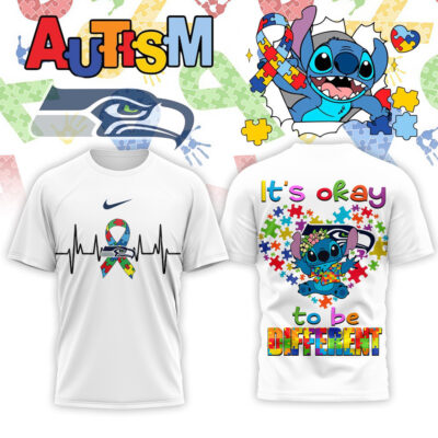 Seattle Seahawks | Premium NFL Stitch X Autism Awareness Fan 3D Shirt