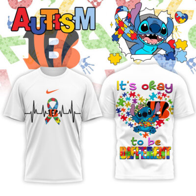 Cincinnati Bengals | Premium NFL Stitch X Autism Awareness Fan 3D Shirt